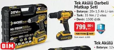 SGS TEK AKÜLÜ DARBELİ MATKAP SETİ